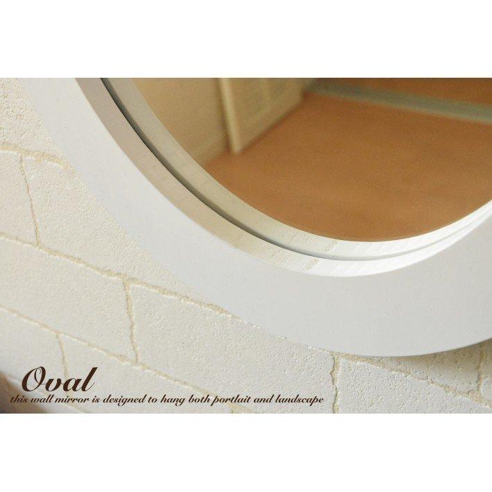 壁掛けミラー　面取り加工　木製枠　浮き彫り　アンティーク彫刻　アラベスク　楕円 鏡 壁掛け ウォールミラー オーバル 楕円 S おしゃれ