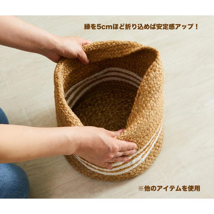 プランターカバー Lサイズ 鉢カバー丸形 円形 収納 バスケット 小物