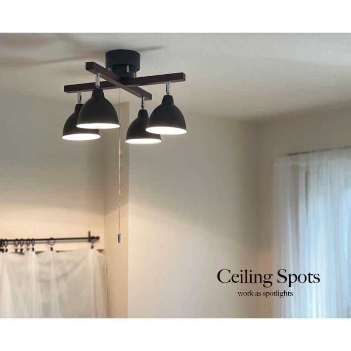 天井照明　LEDシーリングライト 4灯　　スチールに塗装工芸と木目調、北欧風 ARTWORKSTUDIO（アートワークスタジオ） シーリングライト おしゃれ