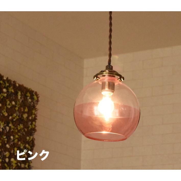 ペンダントライト ガラス 照明器具 丸 アンティーク おしゃれ 北欧 led