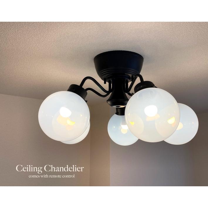 シャンデリア リモコン ブラック 黒 シーリングライト おしゃれ 北欧