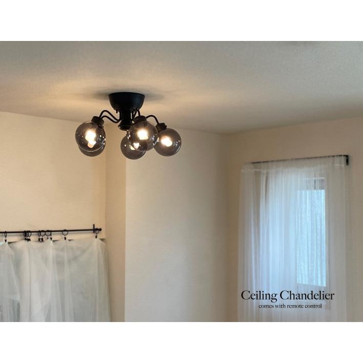 シャンデリア リモコン ブラック 黒 シーリングライト おしゃれ 北欧