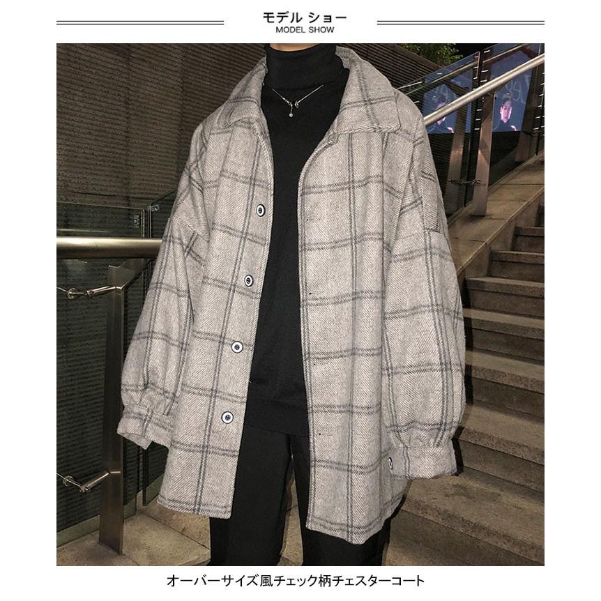 チェック柄 メンズ チェスターコート カジュアルコート 長袖 ゆったり オーバーサイズ アウター ジャケット コート お洒落 ベーシック Llyt3306 C Angel 通販 Yahoo ショッピング
