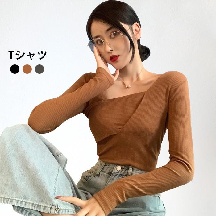 リメイク風 レディース Tシャツ 切り替えtシャツ リメイク風tシャツ 長袖 スクエアネック ストレッチ トップス プルオーバー 重ねき 個性的 冬新作 Llyt5713 C Angel 通販 Yahoo ショッピング