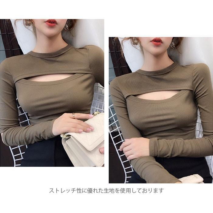 胸開きセーター レディース ニットセーター 胸開き 腕開き 長袖 リブニット ニットトップス ストレッチ 伸縮性 クルーネック トップス 春新作 Llyt6157 C Angel 通販 Yahoo ショッピング
