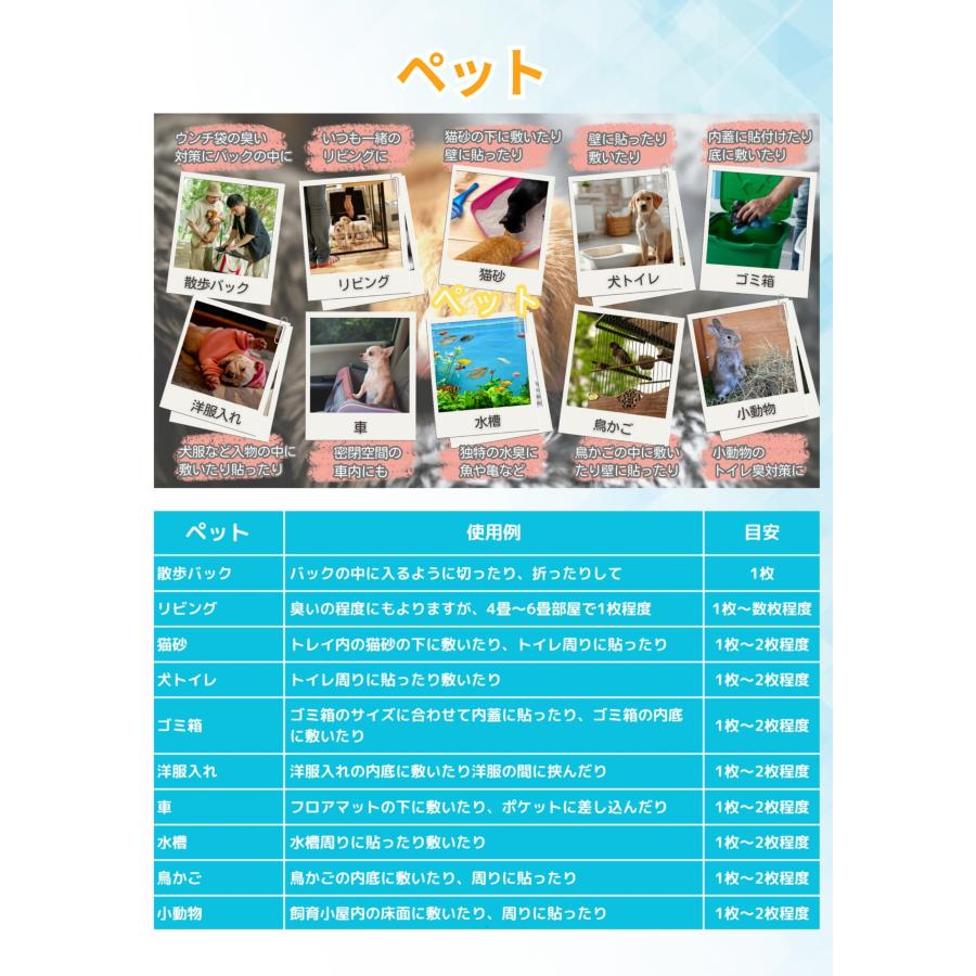 紙でできた消臭剤「くんくんOFF」2枚入り　猫砂の下に　犬のトイレまわり　消臭　簡単　掃除時間短縮 |  | 06