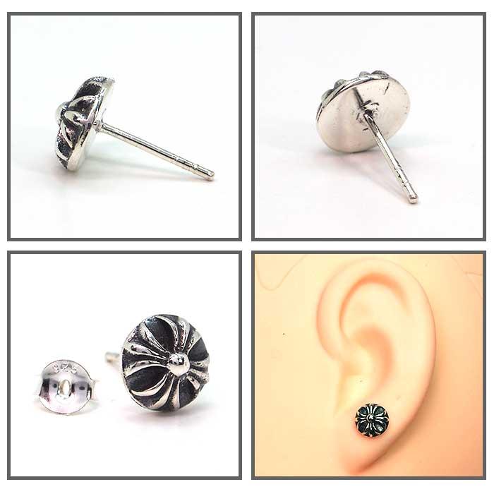 ピアス メンズ クロス クロスボール スタッド シルバー925 1P 片耳用