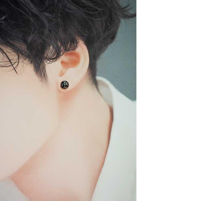 ピアス メンズ クロス クロスボール スタッド シルバー925 1P 片耳用