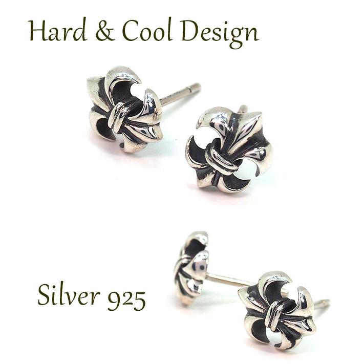 シルバー925 ピアス　ユニセックス　片耳　ゆらゆら　インパクト　タトゥー　紋様 ピアス メンズ シルバー 片耳 アクセサリー 片方 いぶし銀 ユリ紋章 大