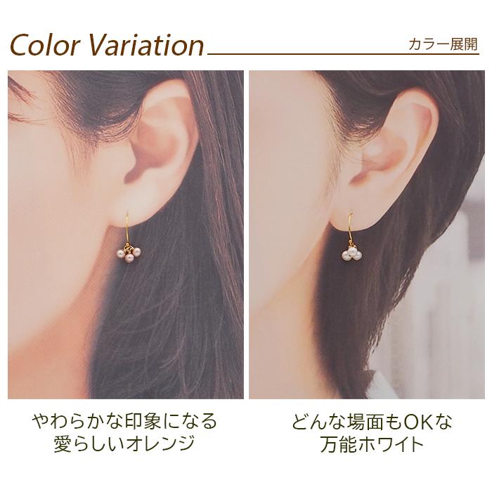 淡水パール ピアス フック バロックパール K14GF 3連 天然 真珠 極小
