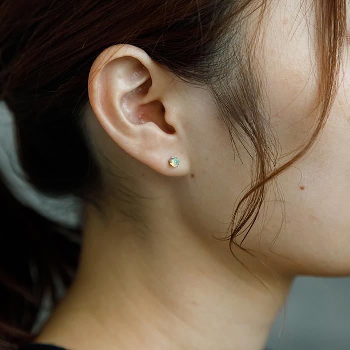 オパール エチオピア産 ピアス セカンドピアス つけっぱなし 5mm 金属