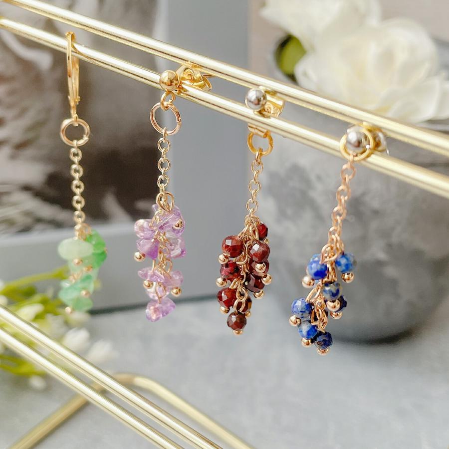 おおぶりアベンチュリン、ラブラドライトピアスチャーム 遊べるピアス 着せ替え パーツ チャーム 天然石 グリーン