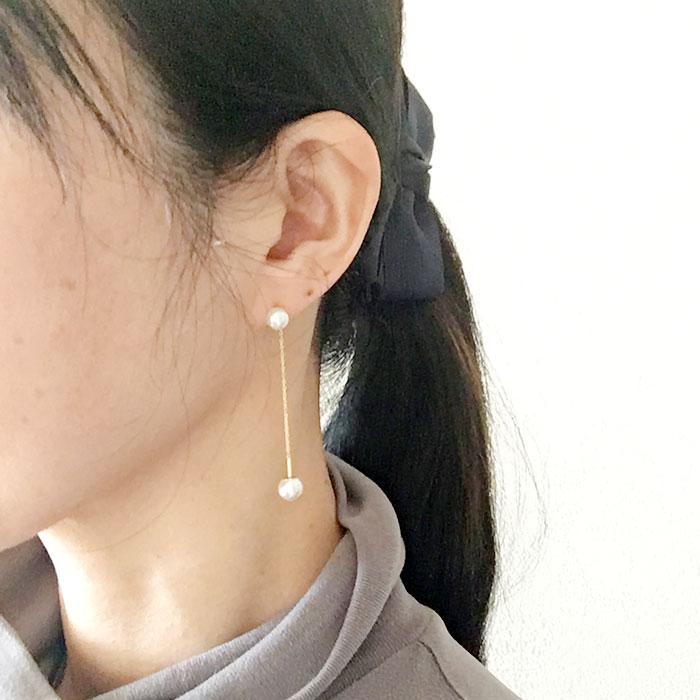 ピアスキャッチ パール 6mm 8mm 10mm 12mm 14mm バックキャッチ ダブル