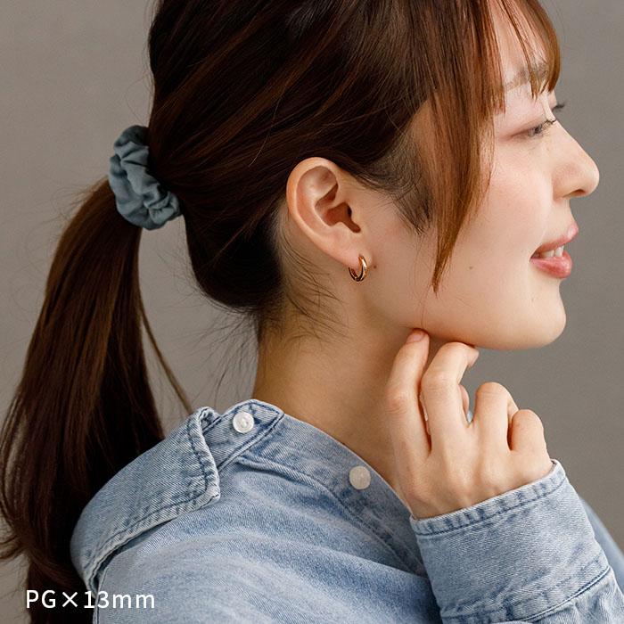 フープピアス 金属アレルギー対応 ステンレス 中折れ 甲丸 2×10mm 13mm