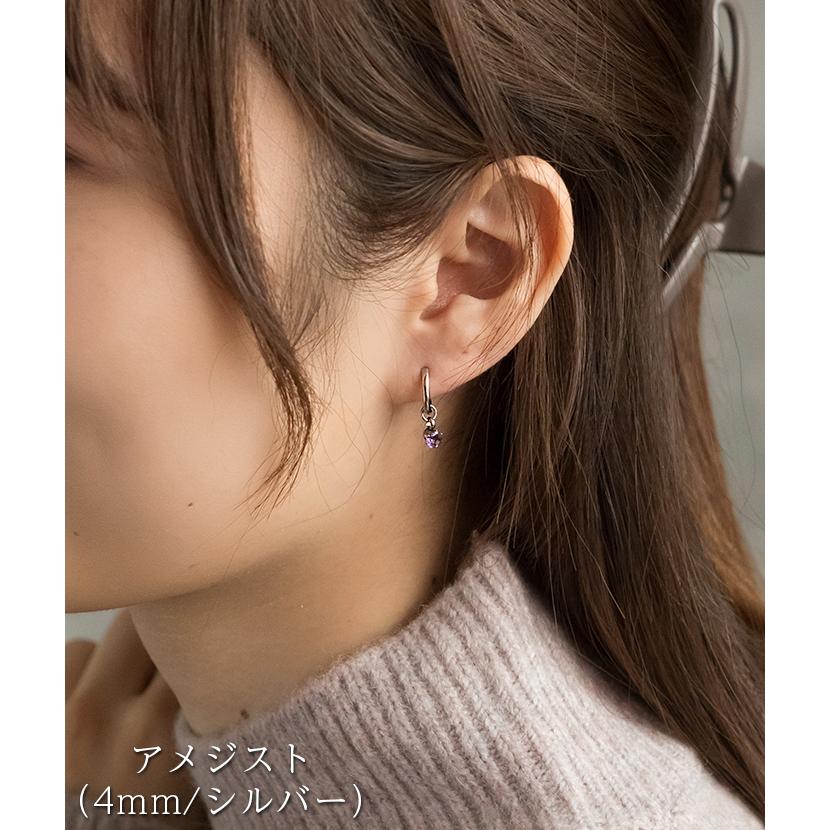 フープピアス用 天然石 誕生石 チャーム 3mm 4mm ガーネット