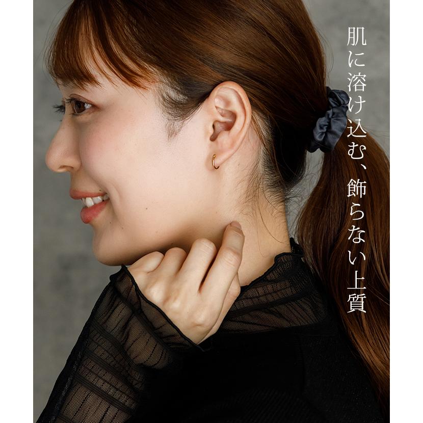 K18 フープピアス 18金 片耳 1x10mm 山梨甲府製 日本製 1個売り 品質 