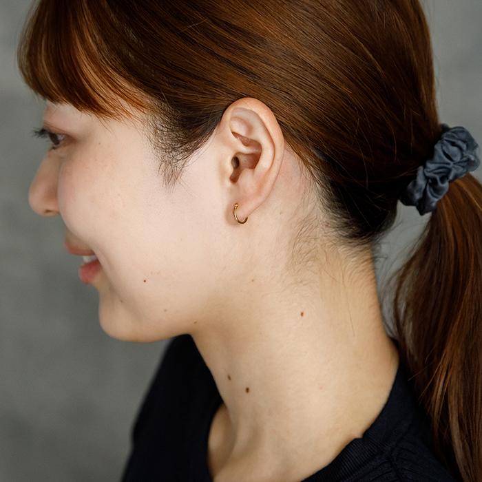 K18 フープピアス 18金 片耳 1x10mm 山梨甲府製 日本製 1個売り 品質 