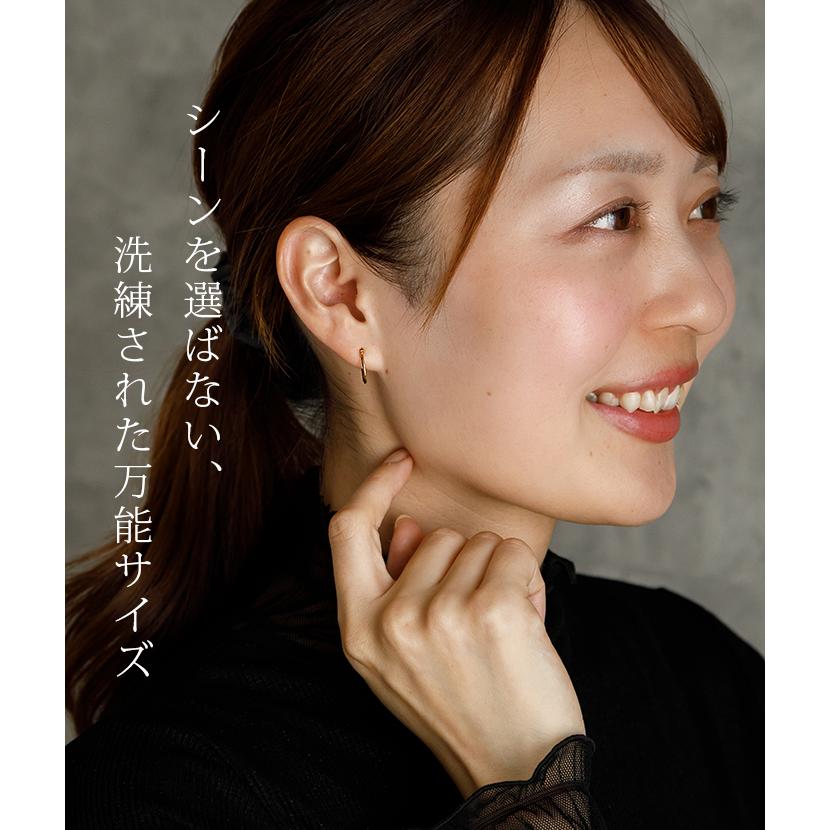 K18 フープピアス 18金 片耳 1x13mm 山梨甲府製 日本製 1個売り 品質
