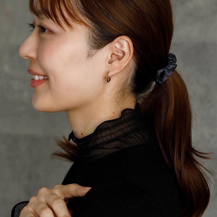 K18 フープピアス 18金 片耳 2x15mm 山梨甲府製 日本製 1個売り 品質
