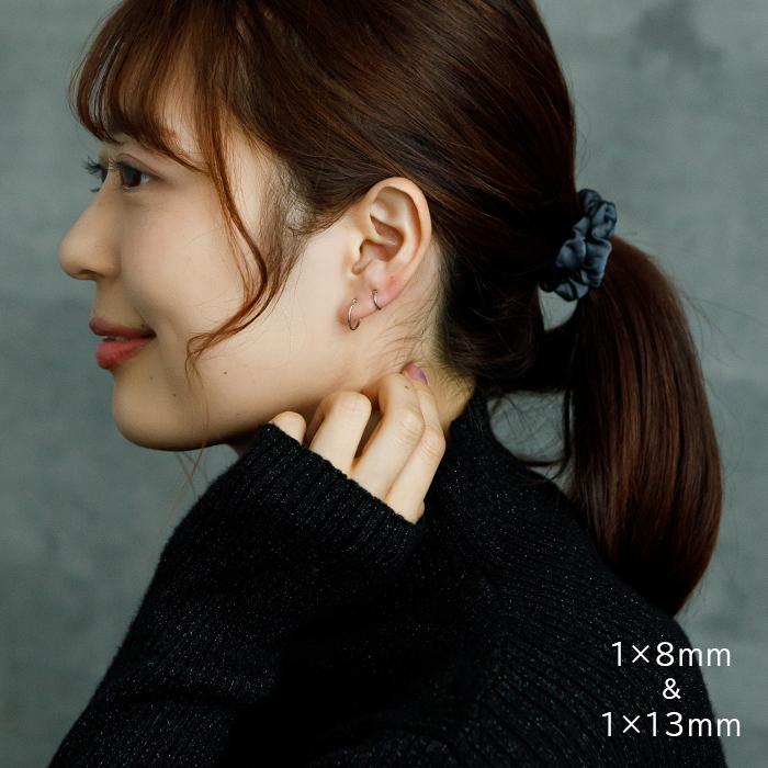 プラチナ フープピアス 山梨県甲府製 細い 小さい PT900 幅2mm×直径
