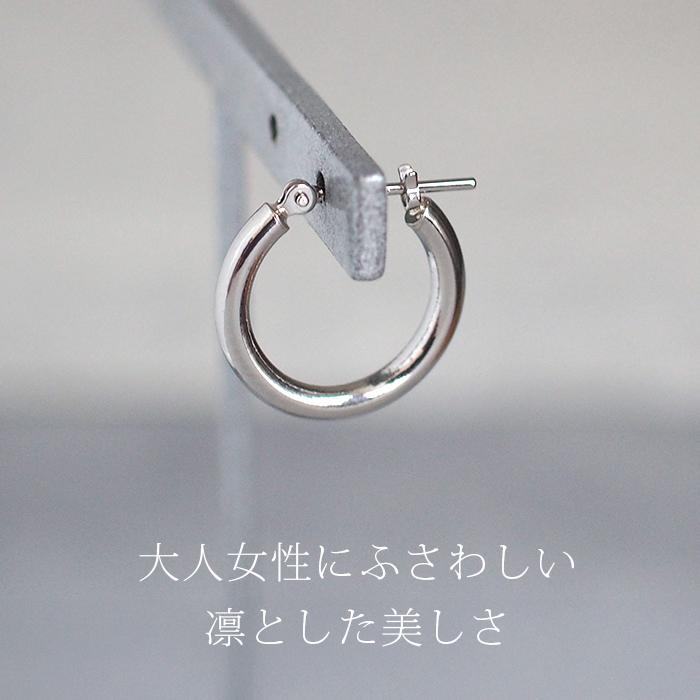 プラチナ フープピアス 山梨県甲府製 細い 小さい PT900 幅2mm×直径