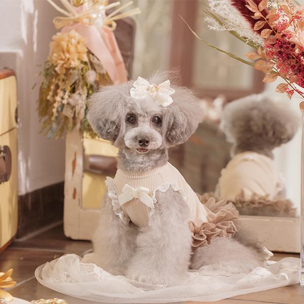 ホワイト フリル チュール 犬服 XSサイズ 犬の服 犬 フリルワンピース白 【小型犬】 / PET PARADISE | 【通販