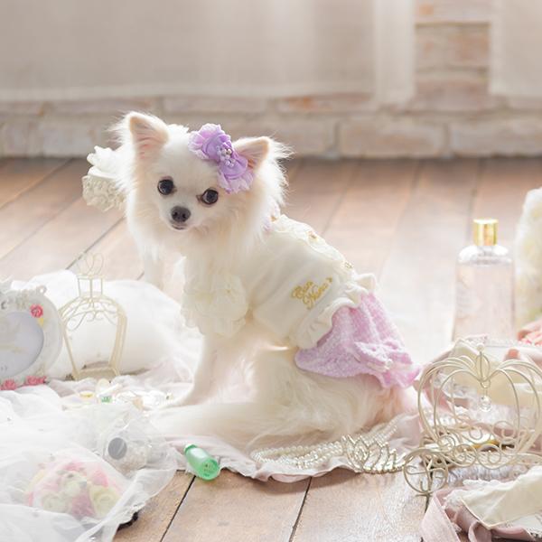 CanNana 犬 服 犬の服 冬 冬服 フリルトップス×ツイードドッキング