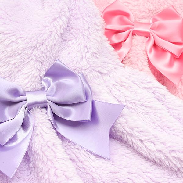 CanNana 犬 服 犬の服 冬 ウェストサテンリボンボアワンピース リボン