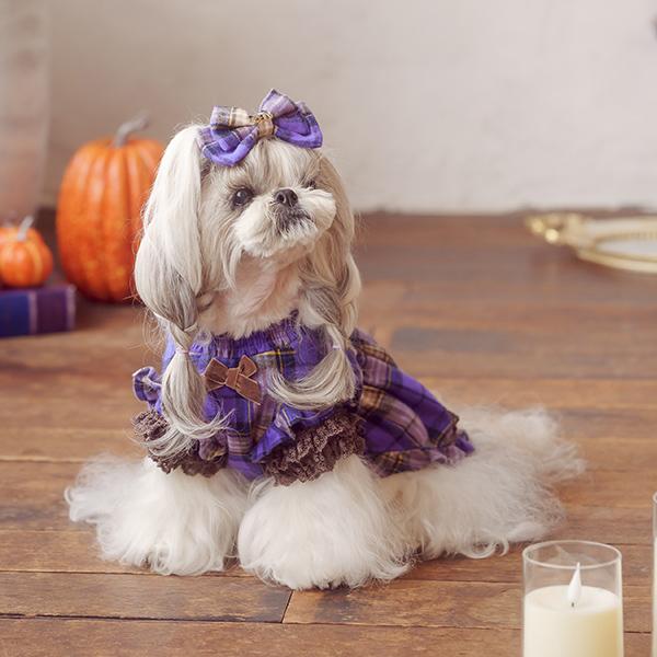 CanNana 犬 服 犬服 秋冬 クラシカルチェックワンピース おしゃれ