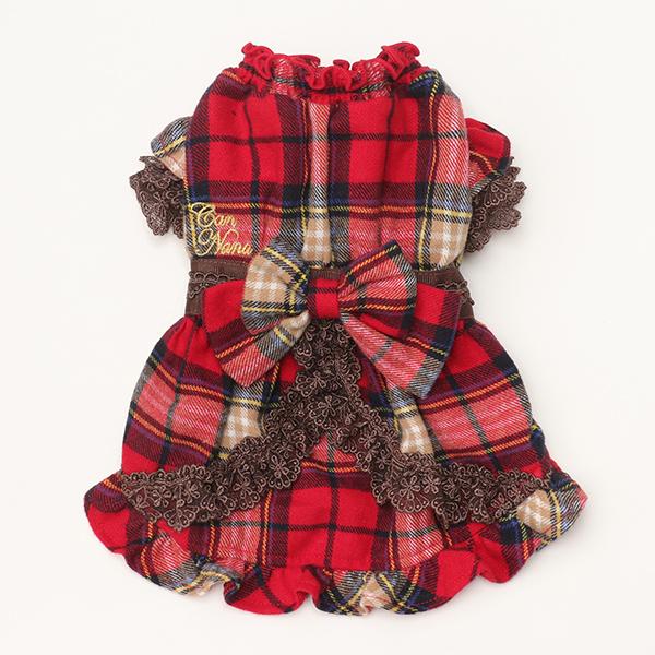CanNana 犬 服 犬服 秋冬 クラシカルチェックワンピース おしゃれ