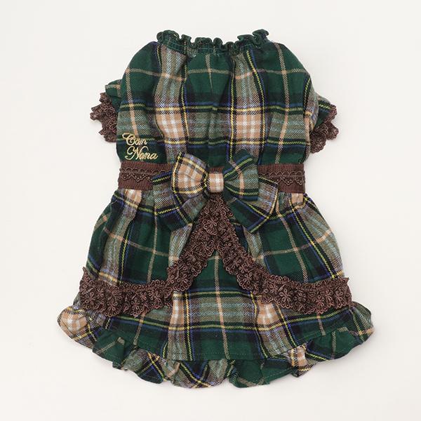CanNana 犬 服 犬服 秋冬 クラシカルチェックワンピース おしゃれ