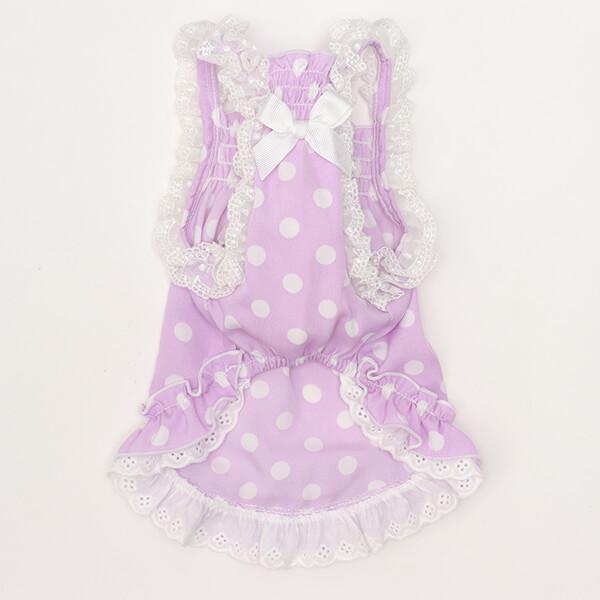 ハンドメイド　花柄ストライプバルーンキャミ　犬服 犬服 キャミロンパースパンツスカート ハンドメイド オーダー