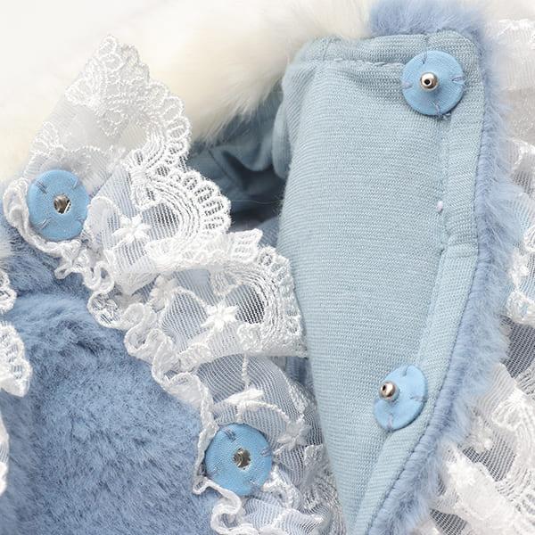 CanNana 犬服 犬の服 冬 レースフリルファーボレロ アウター コート