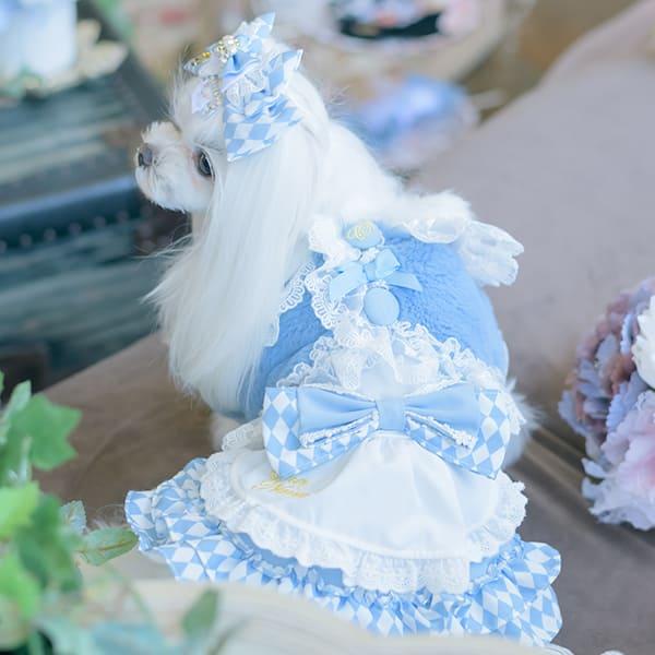 CanNana 犬服 犬の服 冬 レースフリルファーボレロ アウター コート