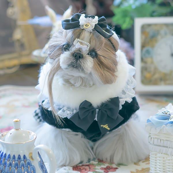 CanNana 犬服 犬の服 冬 レースフリルファーボレロ アウター コート