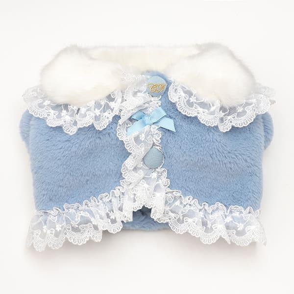 CanNana 犬服 犬の服 冬 レースフリルファーボレロ アウター コート