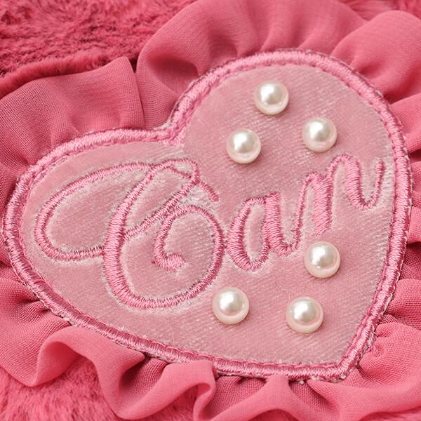 CanNana 犬 服 犬の服 冬 ブローチ付冬いちごファーコート 丸襟 ハート