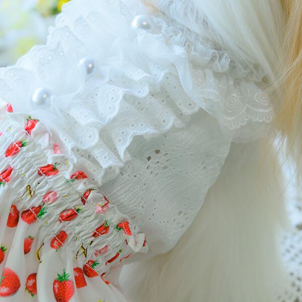 CanNana 犬 犬服 春 ドックウェア いちご柄シフォンドッキング