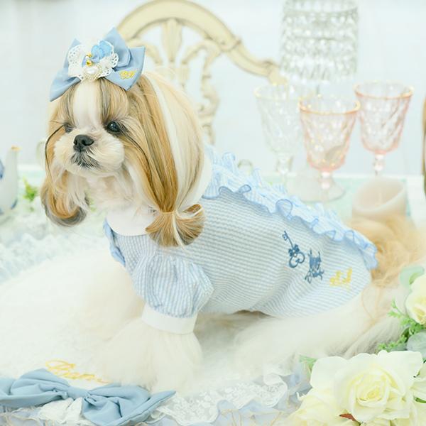 CanNana アリス 不思議の国のアリス ブルー 犬服 シャツ トップス