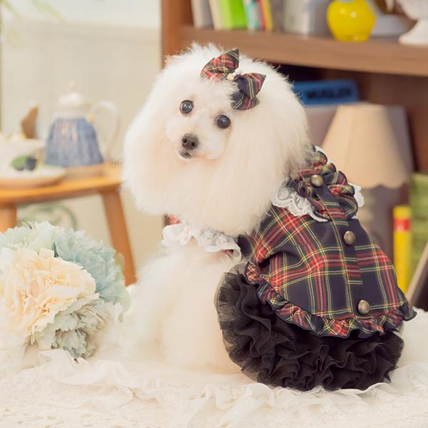 CanNana 犬 犬服 秋冬 ドックウェア トップス タータンチェック