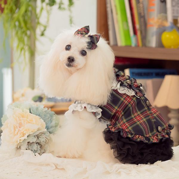 CanNana 犬 犬服 秋冬 ドックウェア トップス タータンチェック