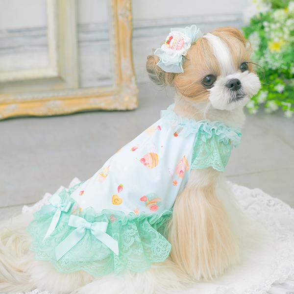 CanNana 犬服 春 夏 ワンピース COOL素材 レース チュール フリル 小型