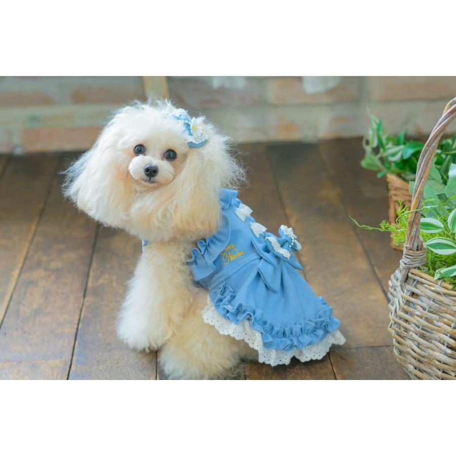 CanNana 犬服 春 ワンピース デニム キャミワンピ レイヤード 小型犬