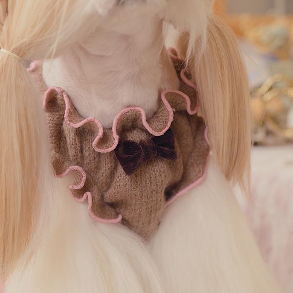犬 犬服 秋冬服 ドックウェア ワンピース ニット かわいい フリフリ 小型犬 ブランド きゃんナナ 1196 | CanNana | 17