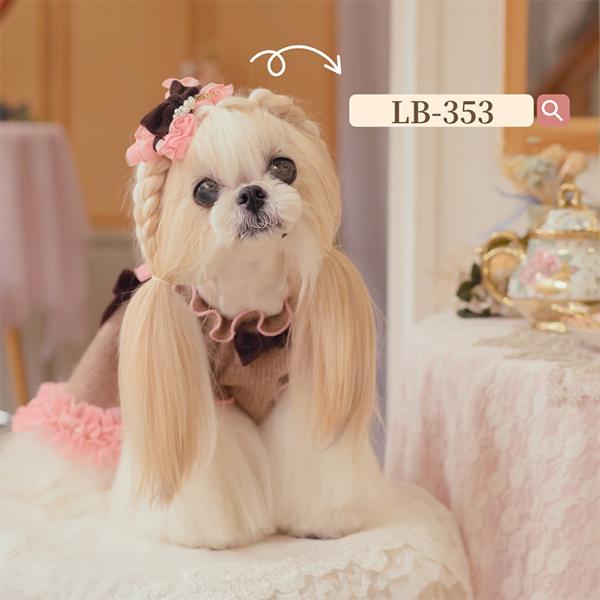犬 犬服 秋冬服 ドックウェア ワンピース ニット かわいい フリフリ 小型犬 ブランド きゃんナナ 1196 | CanNana | 01