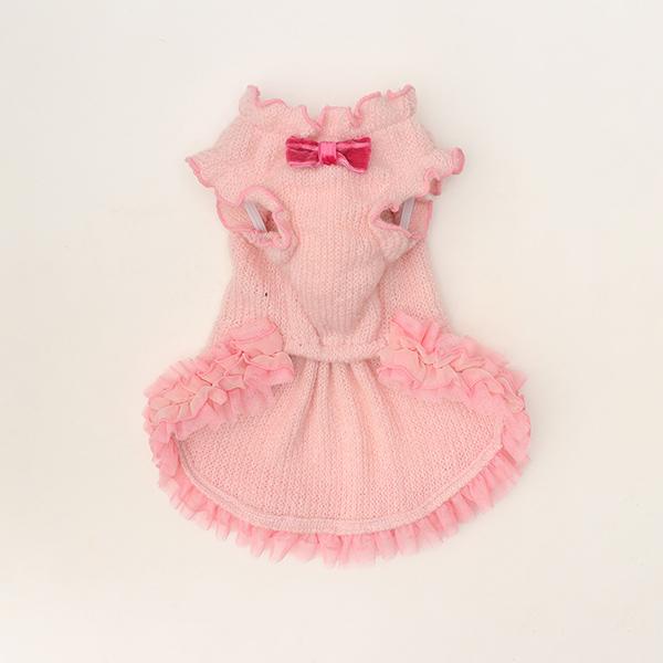 犬 犬服 秋冬服 ドックウェア ワンピース ニット かわいい フリフリ 小型犬 ブランド きゃんナナ 1196 | CanNana | 10
