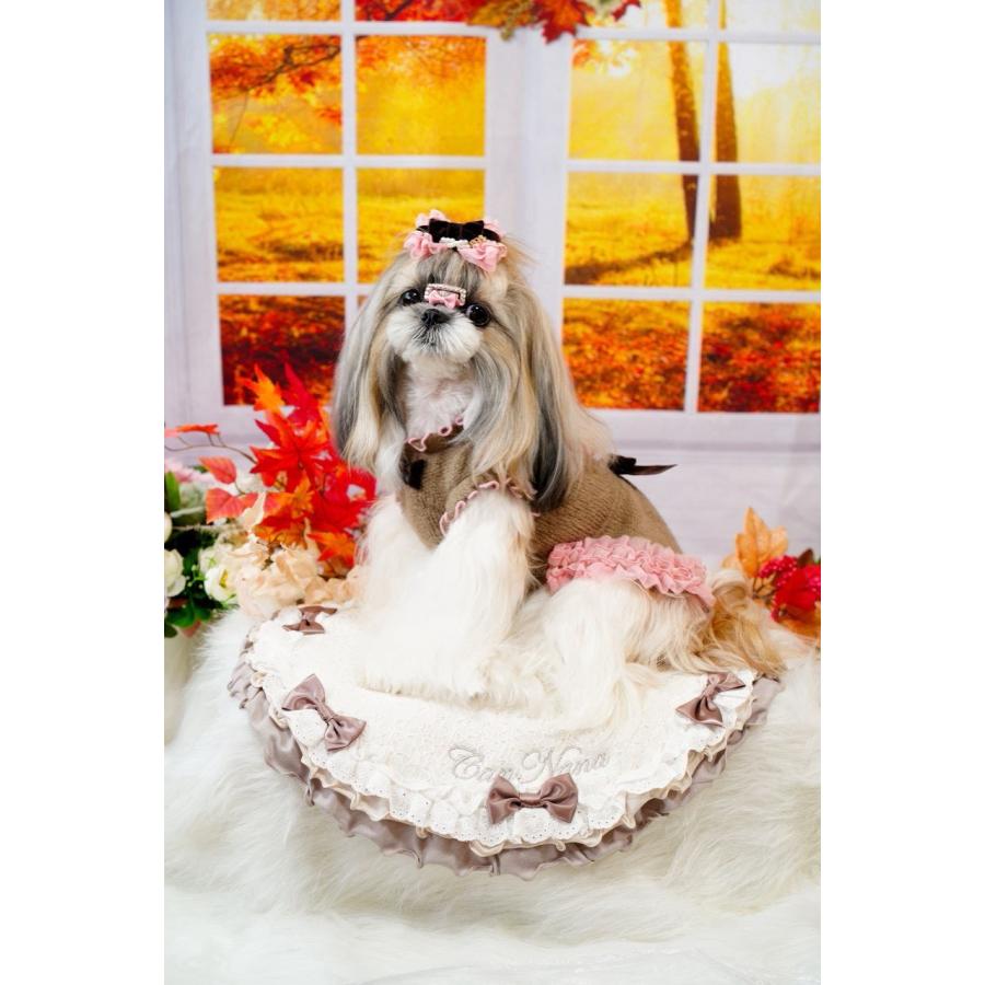 犬 犬服 秋冬服 ドックウェア ワンピース ニット かわいい フリフリ 小型犬 ブランド きゃんナナ 1196 | CanNana | 07
