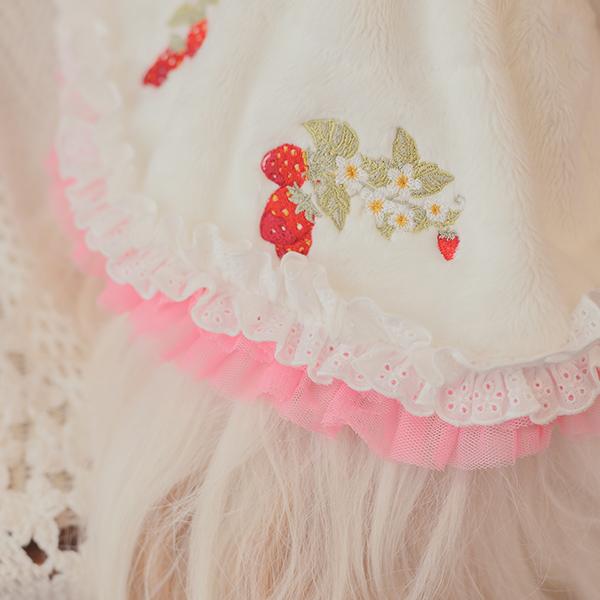 犬 犬服 秋冬服 ドックウェア ワンピース いちご かわいい フリフリ 小型犬 ブランド きゃんナナ 1199 | CanNana | 18