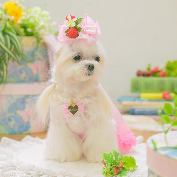 CanNana 犬 アクセサリー ネックレス ハート ロゴ パール サイズ調整