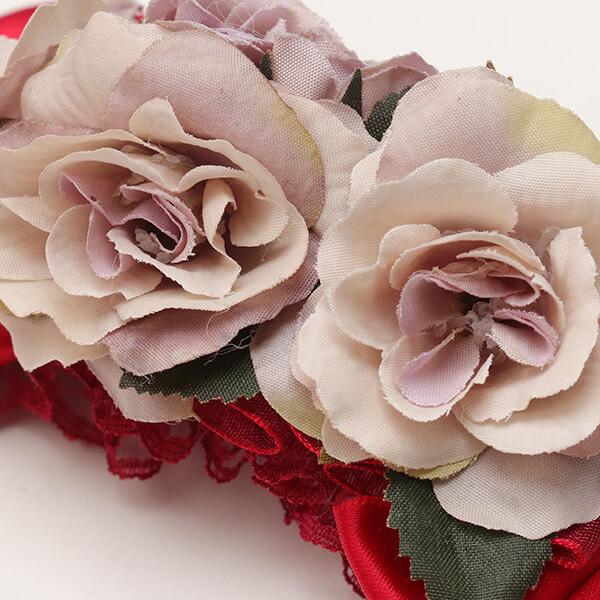 CanNana 犬 ヘッドドレス ローズ 薔薇 アクセサリー リボン アクセ